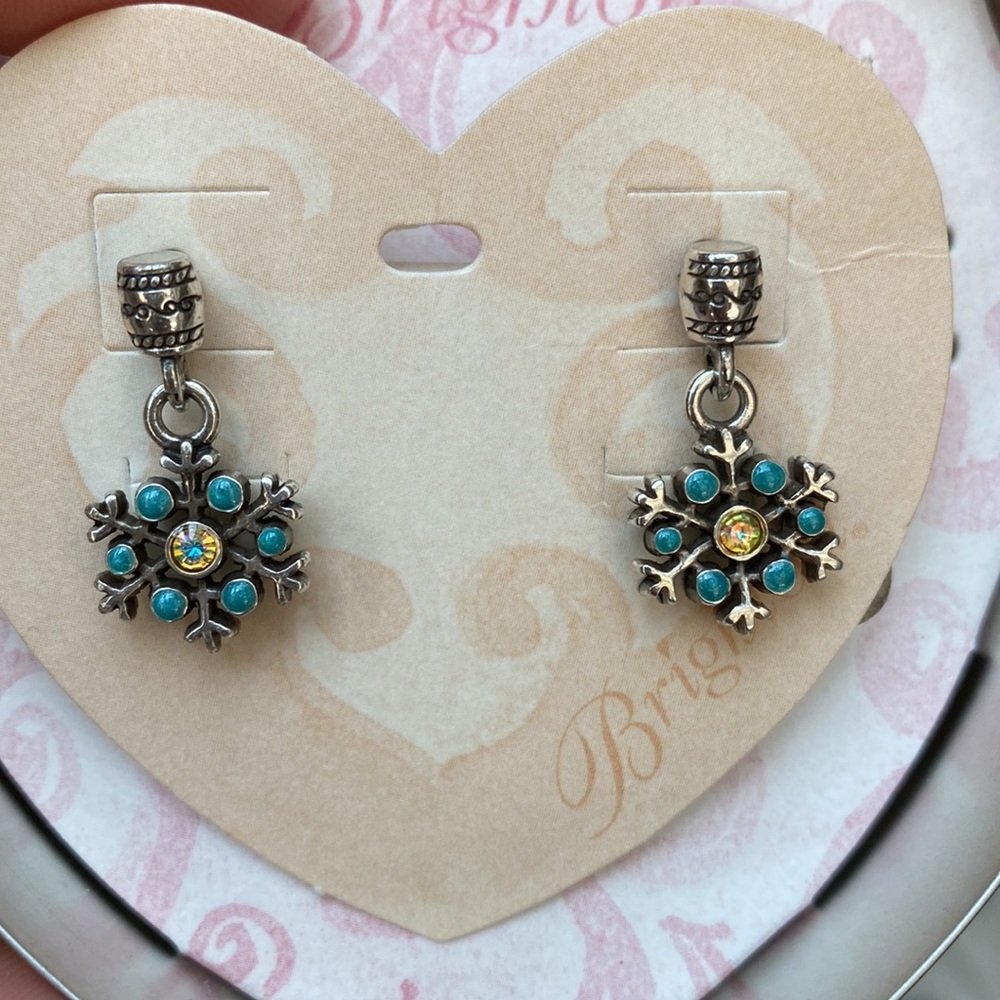 Brighton Silver Enamel Nite Before Xmas Pierced Earrings